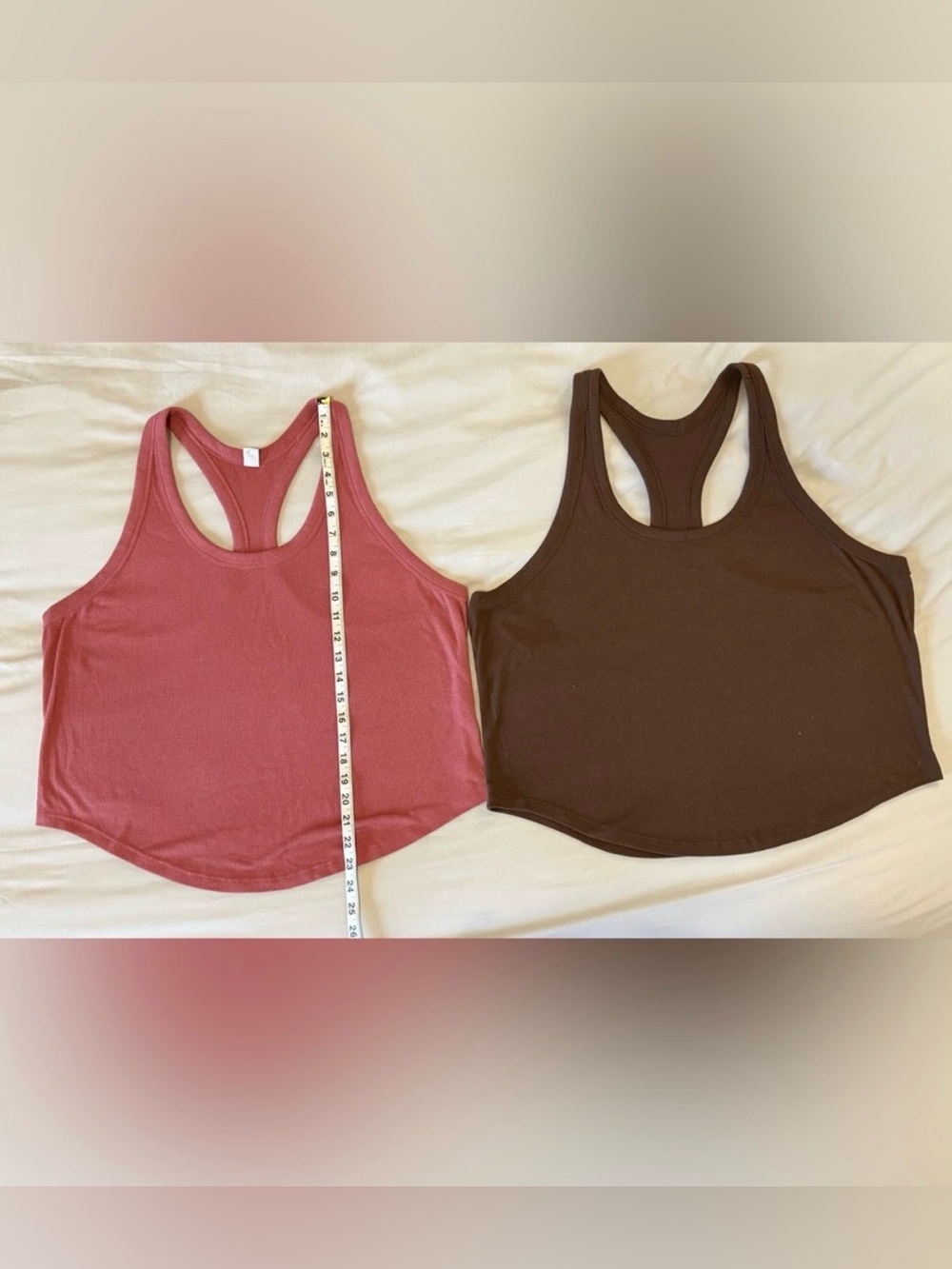 Old Navy Go-Dry Ribbed Tank Top Bundle 2X Pink Brown Racerback - Picture 8 of 10